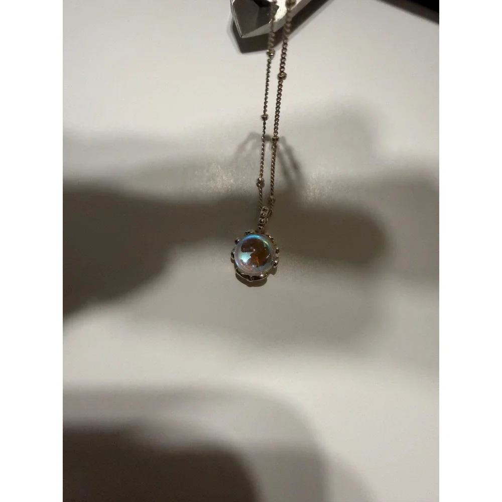 silver filled necklace with charm 18inch